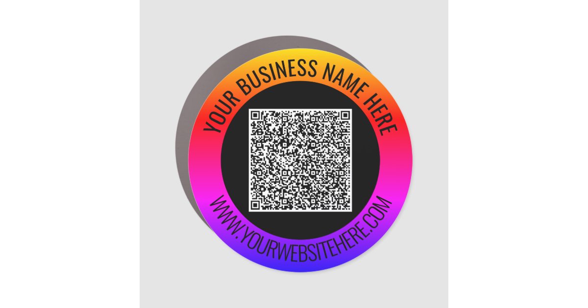 Customizable Magnets Qr Code Your QR Code Custom Text Personalized Car Magnet | Zazzle