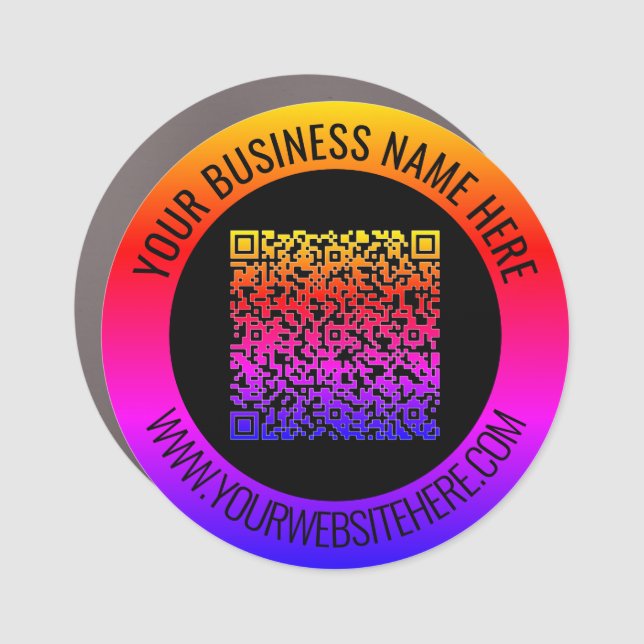 Your QR Code Custom Text Personalized Car Magnet (Front)