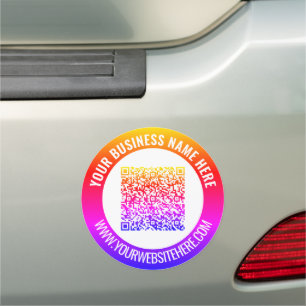 Your QR Code Custom Text Personalized Car Magnet