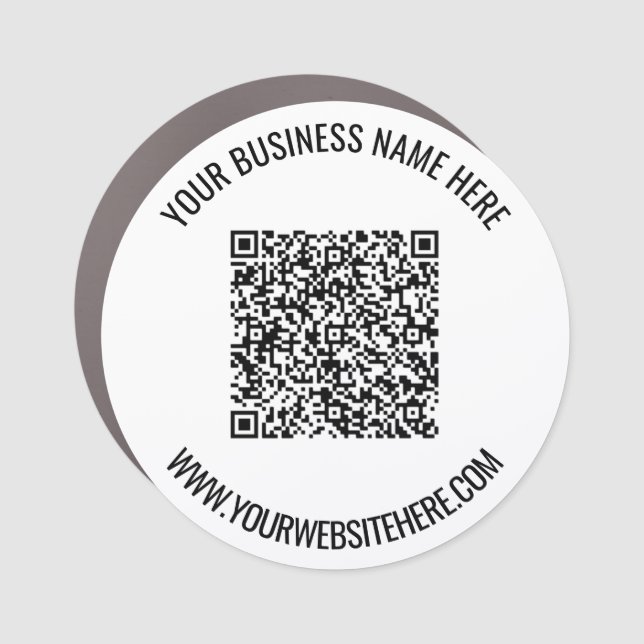 Your QR Code Custom Text Personalized Car Magnet (Front)