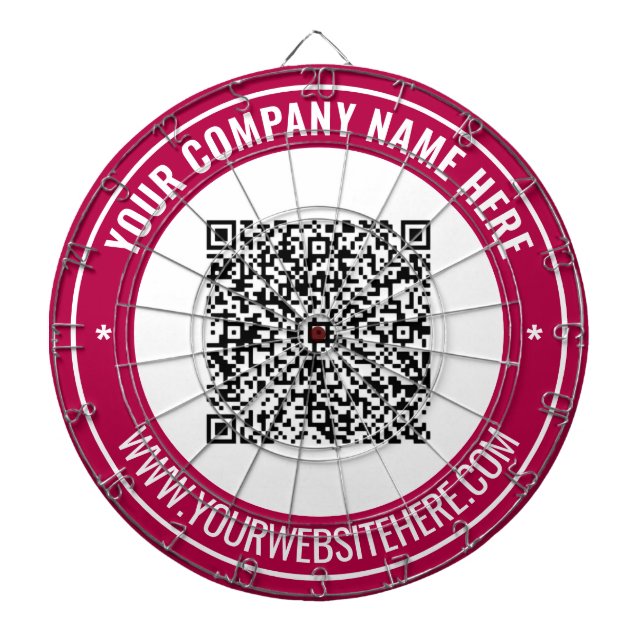 Your QR Code Custom Text Personalized Dart Board (Front)