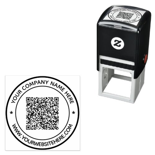 Your QR Code Custom Text Personalized Round Stamp