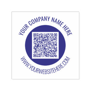 Your QR Code Custom Text Personalized Round Stamp