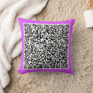 Your QR Code Custom Text Pillow Choose Color