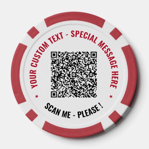Your QR Code Custom Text Poker Chips Choose Colors