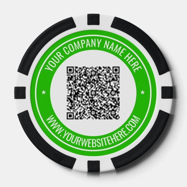 Your QR Code Custom Text Poker Chips Choose Colors (Front)