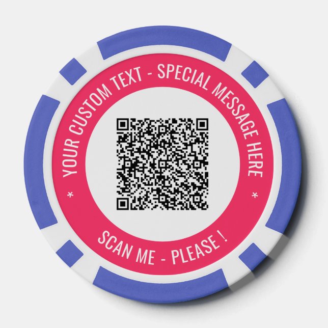 Your QR Code Custom Text Poker Chips Example (Back)