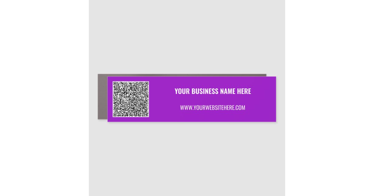 Your QR Code Custom Text Promo Business Car Magnet | Zazzle