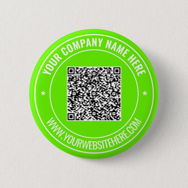 Your QR Code Custom Text Promotional Button Gift (Front)