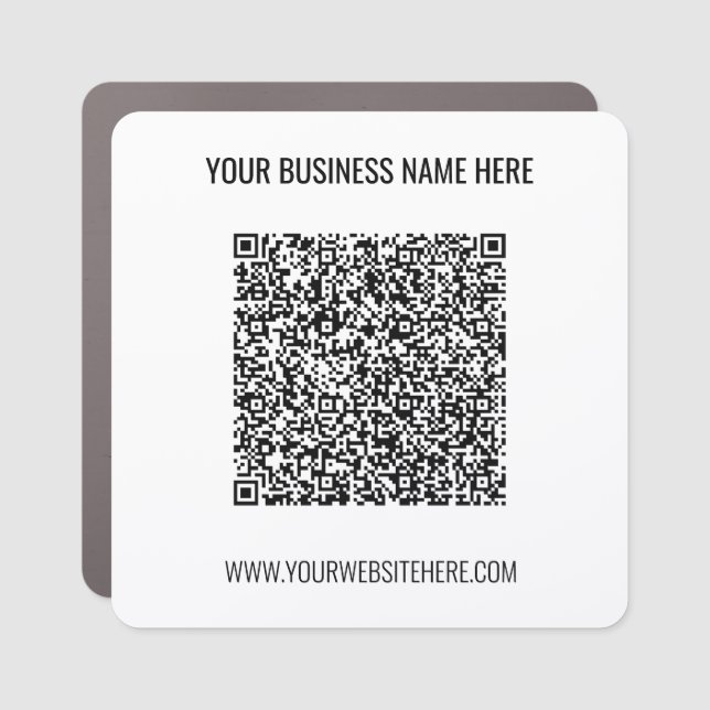 Your QR Code Custom Text Promotional Car Magnet (Front)