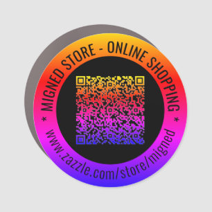 Your QR Code Custom Text Promotional Car Magnets