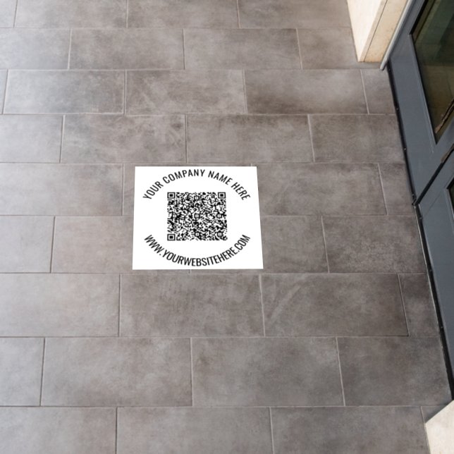 Your QR Code Custom Text Promotional Floor Decals (Restaurant)