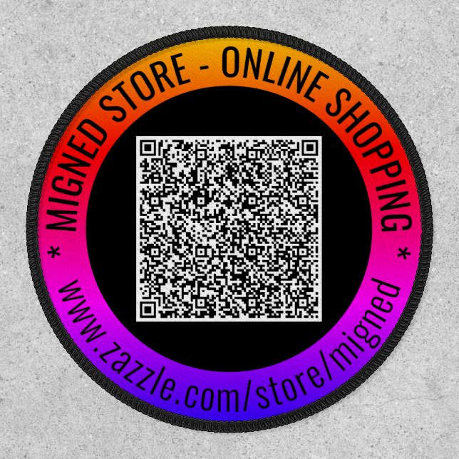 Your QR Code Custom Text Promotional Patch Example (Front)