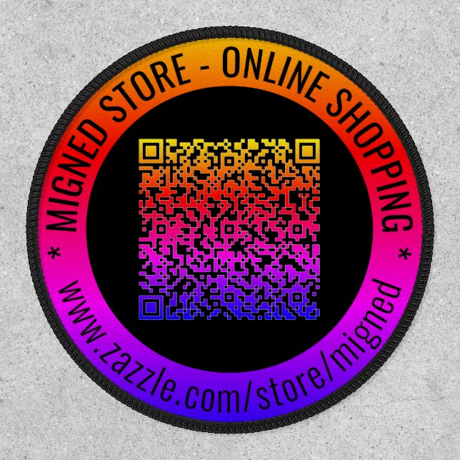 Your QR Code Custom Text Promotional Patch Gift (Front)