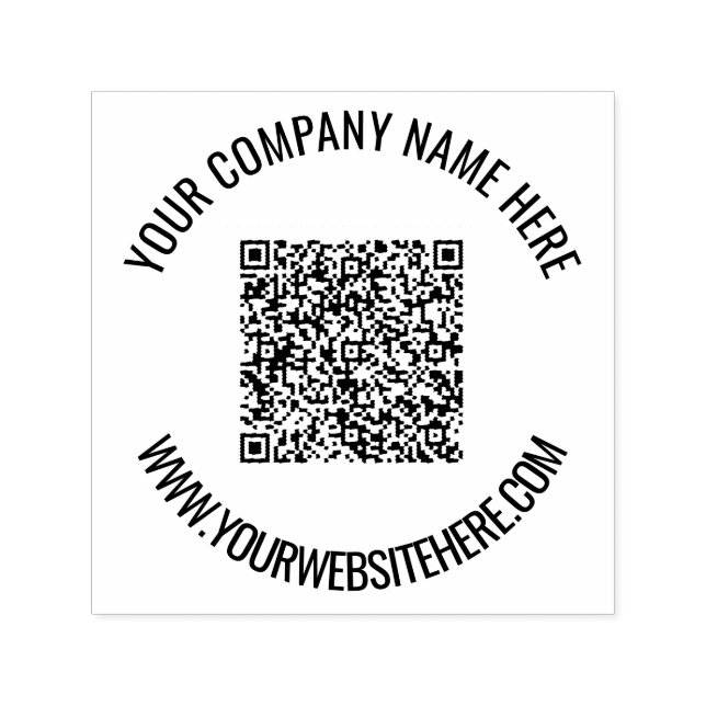Your QR Code Custom Text Round Stamp Example (Design)