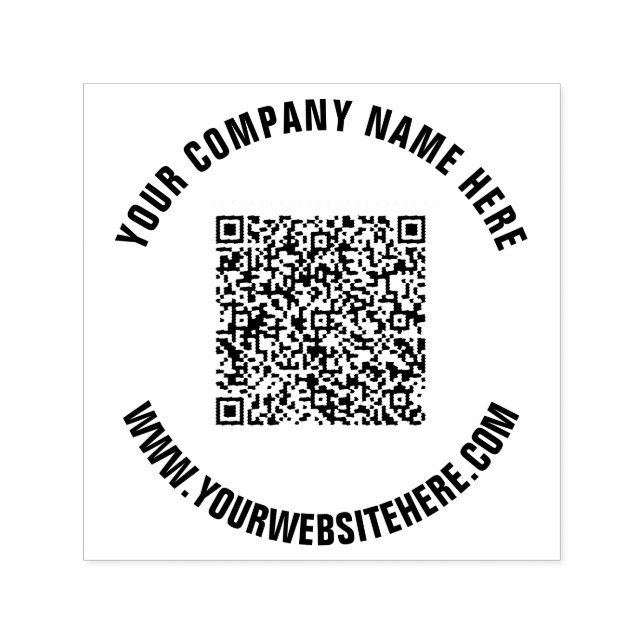 Your QR Code Custom Text Round Stamp Example (Design)