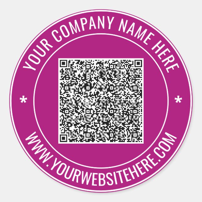Your QR Code Custom Text Round Sticker Template (Front)