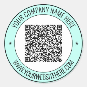 Your QR Code Custom Text Round Stickers Example