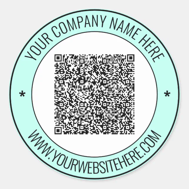 Your QR Code Custom Text Round Stickers Example | Zazzle