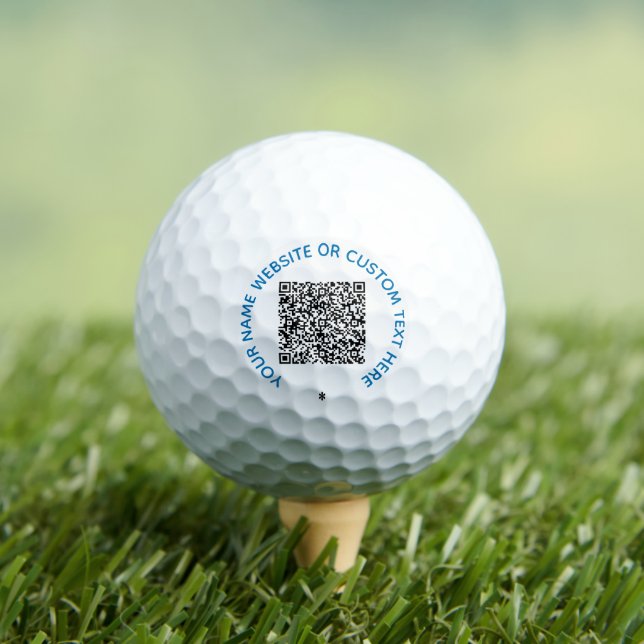 Your QR Code Custom Text Stamp Golf Balls Template (Insitu Tee)
