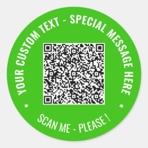 Your QR Code Custom Text Sticker Choose Colors