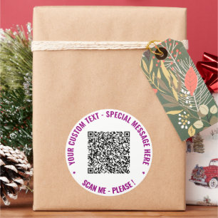 Your QR Code Custom Text Sticker Choose Colors
