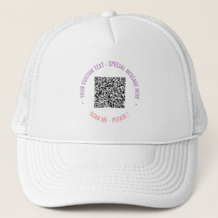 Your QR Code Custom Text Trucker Hat Template