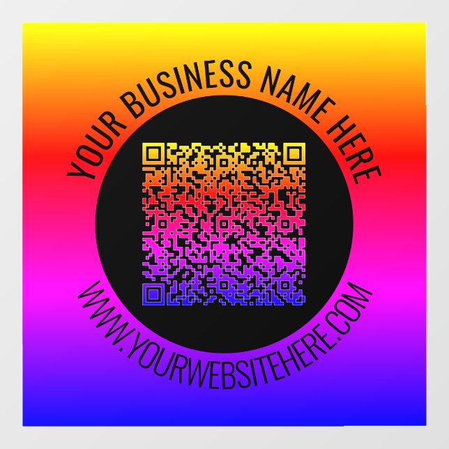 Your QR Code Custom Text Window Cling Template (Sheet)