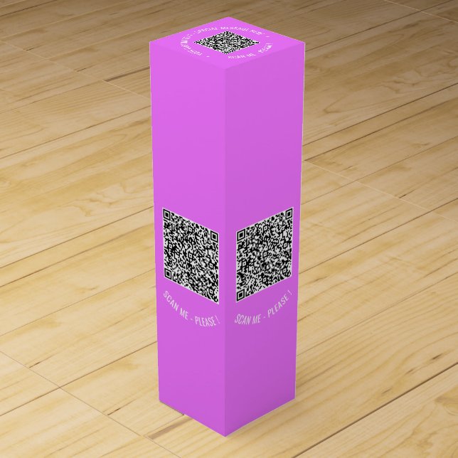 Your QR Code Custom Text Wine Box Choose Colors (Front)