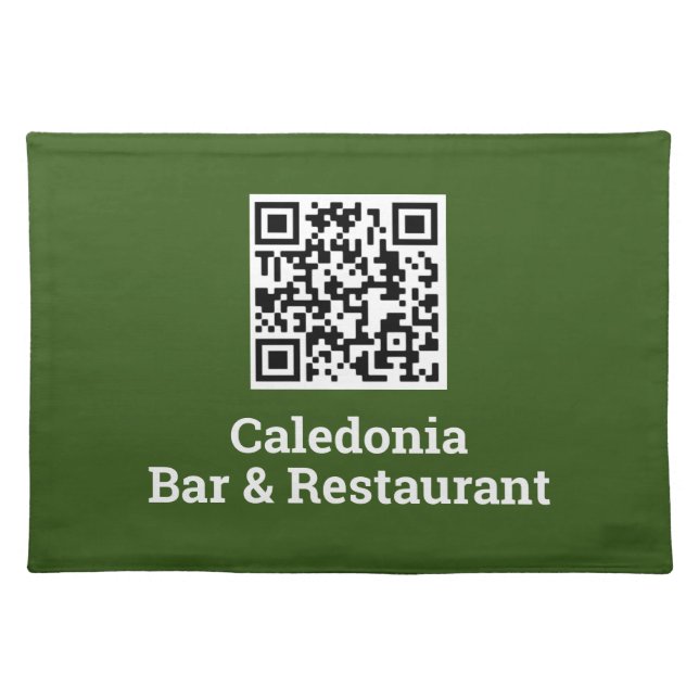 Your QR Code Design Bar or Restaurant Cloth Placemat (Front)