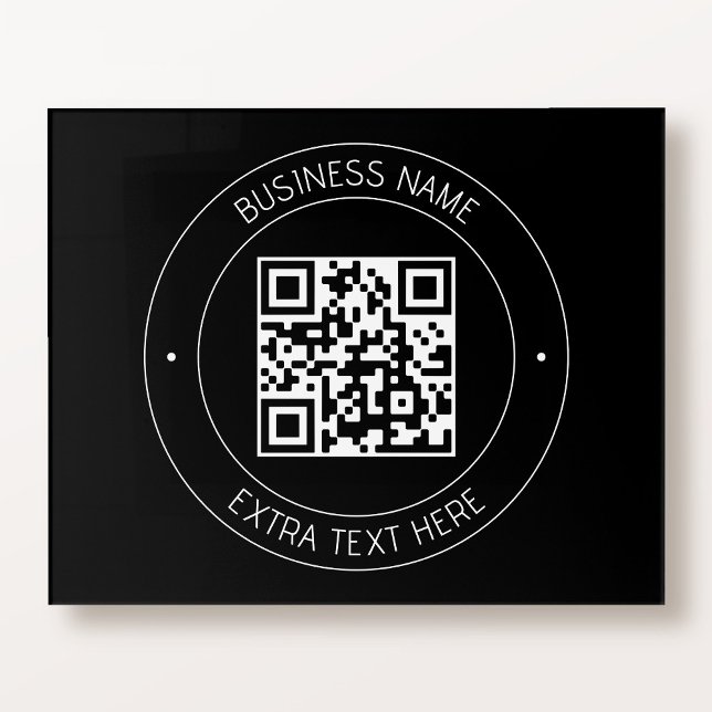 Your QR code & Editable Text | Black & White Acrylic Print (Creator Uploaded)