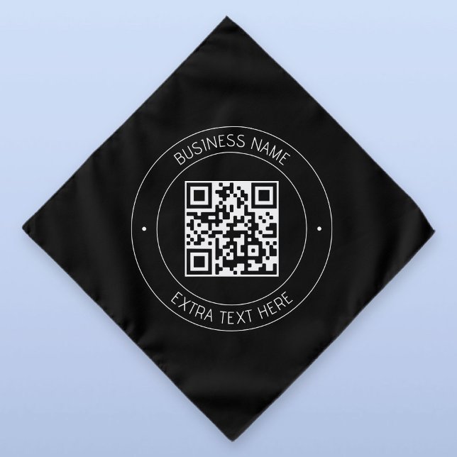 Your QR code & Editable Text | Black & White Bandana (Creator Uploaded)