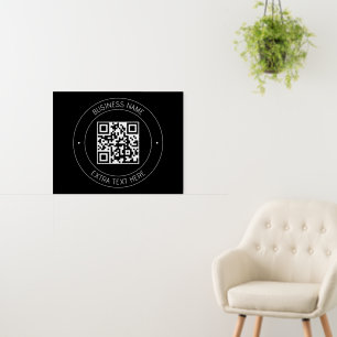 Your QR code & Editable Text Black & White Foam Board