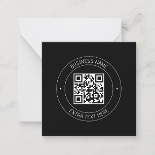 Your QR code & Editable Text   Black & White Note Card