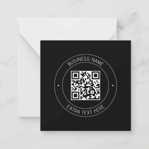 Your QR code  Editable Text  Black  White Note Card