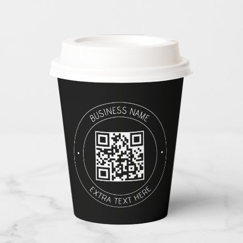 Your QR code  Editable Text  Black  White Paper Cups