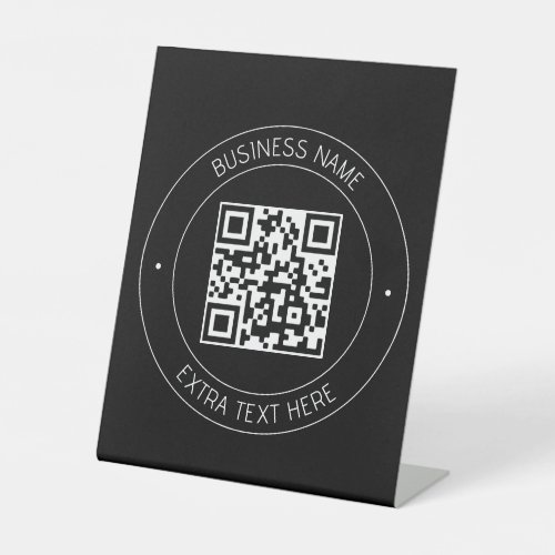 Your QR code  Editable Text  Black  White Pedestal Sign