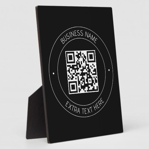 Your QR code  Editable Text  Black  White Plaque