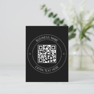 Your QR code & Editable Text Black & White Postcard
