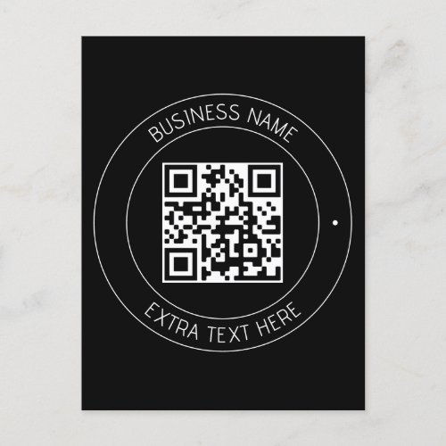 Your QR code  Editable Text  Black  White Postcard