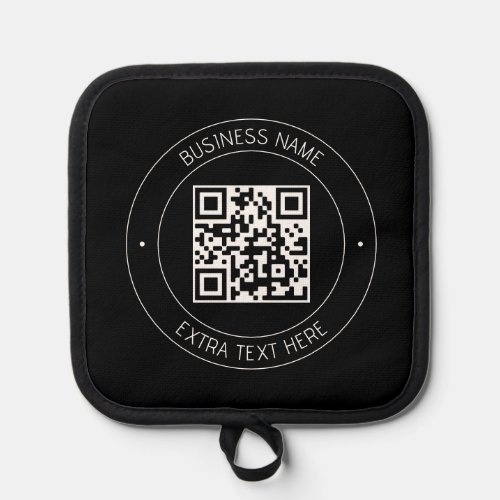 Your QR code  Editable Text  Black  White Pot Holder