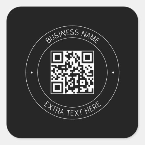 Your QR code  Editable Text  Black  White Square Sticker