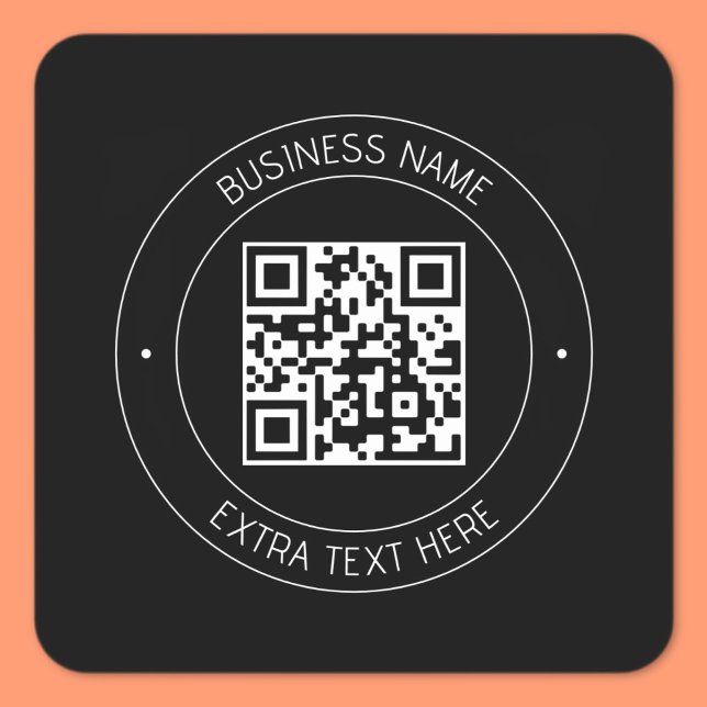 Your QR code & Editable Text | Black & White Square Sticker (Creator Uploaded)