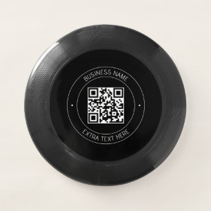 Your QR code & Editable Text Black & White Wham-O Frisbee