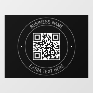 Your QR code & Editable Text Black & White Window Cling