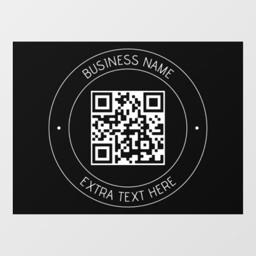 Your QR code  Editable Text  Black  White Window Cling