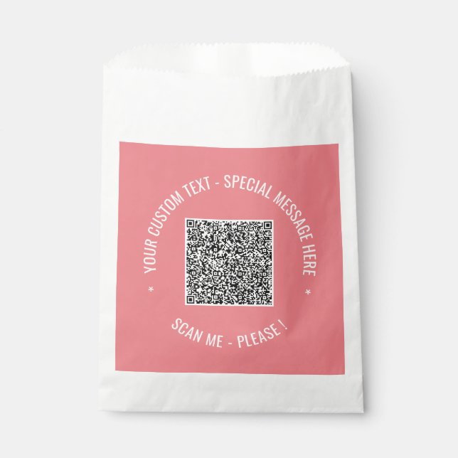 Your QR Code Favor Bags Template Personalized Text (Front)