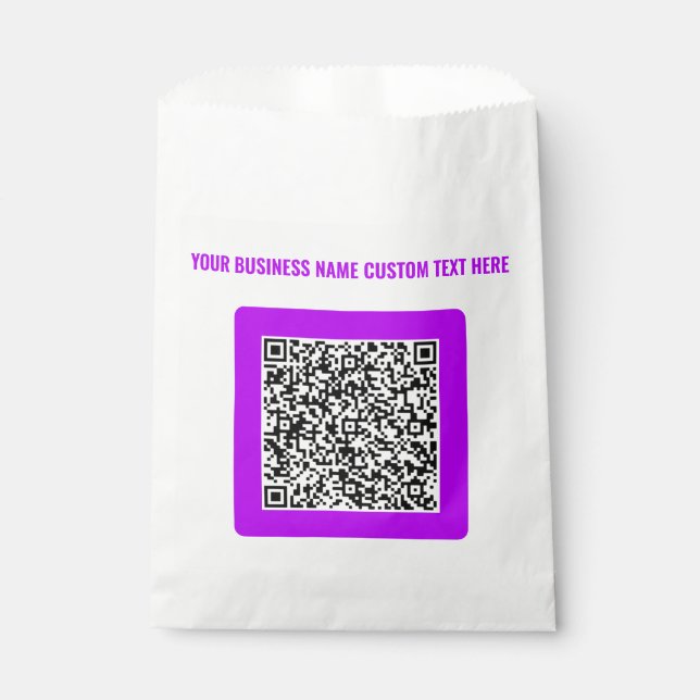 Your QR Code Favor Bags Template with Custom Text (Front)