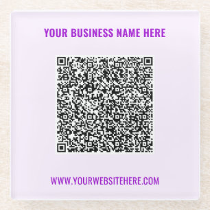 Your QR Code Glass Coaster Example Custom Text