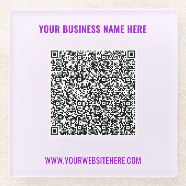 Your QR Code Glass Coaster Example Custom Text (Front)